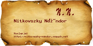 Nitkovszky Nándor névjegykártya