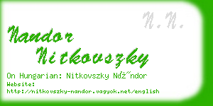 nandor nitkovszky business card